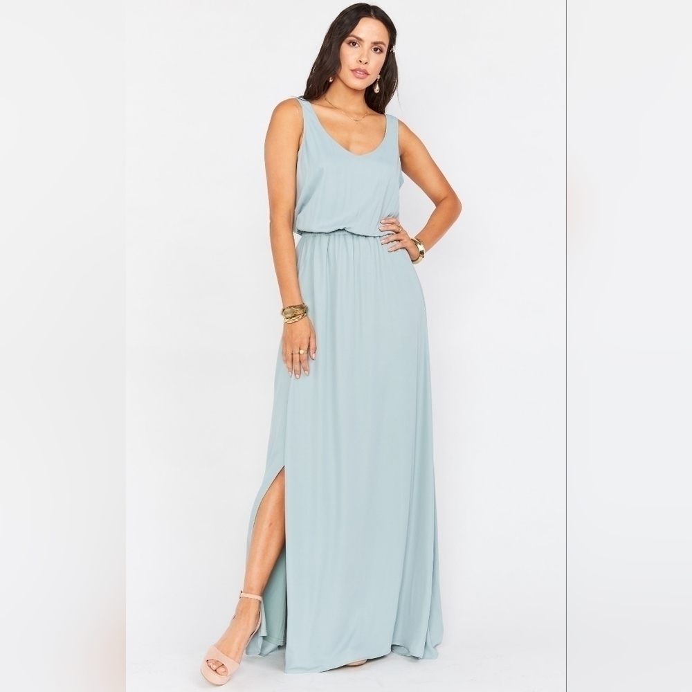 Show me your mumu Kendall Maxi Dress with Long Lining sage sz med